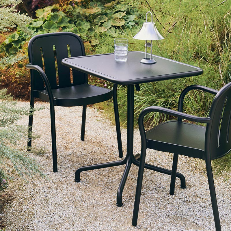 hay deville armchair deville table 60x70 anthracite mousqueton portable stainless steel
